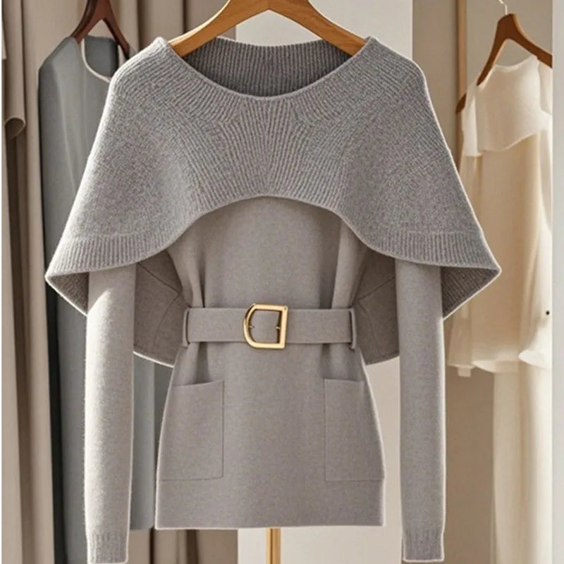 Retro Knitted Sweater for Women - Casual Winter Outerwear