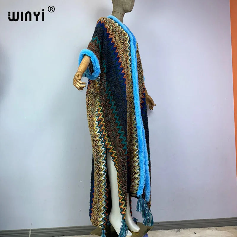 Women's Winter Knitted Tassel Cardigan Coat - Warm, Fashionable, Free Size