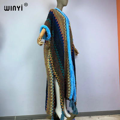Women's Winter Knitted Tassel Cardigan Coat - Warm, Fashionable, Free Size