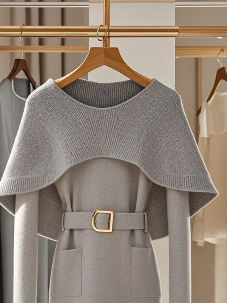 Retro Knitted Sweater for Women - Casual Winter Outerwear