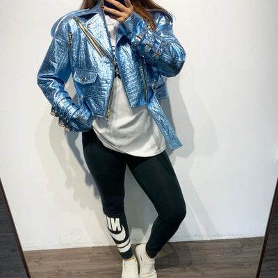 Women's Leather Belt Jacket - Real Sheepskin, Warm Autumn Coat