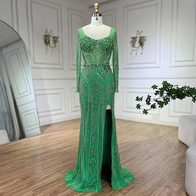Luxury Pink Mermaid Beaded Evening Dress | Formal Occasion Gown