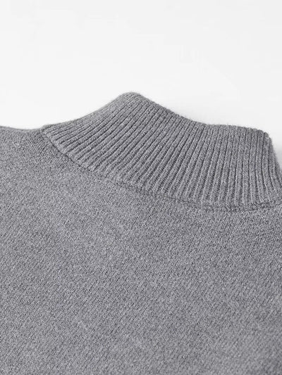 Solid Fringe Knitted Pullover Cloak for Women | Turtleneck Sleeveless Pullover