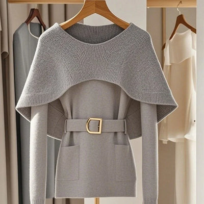 Retro Knitted Sweater for Women - Casual Winter Outerwear