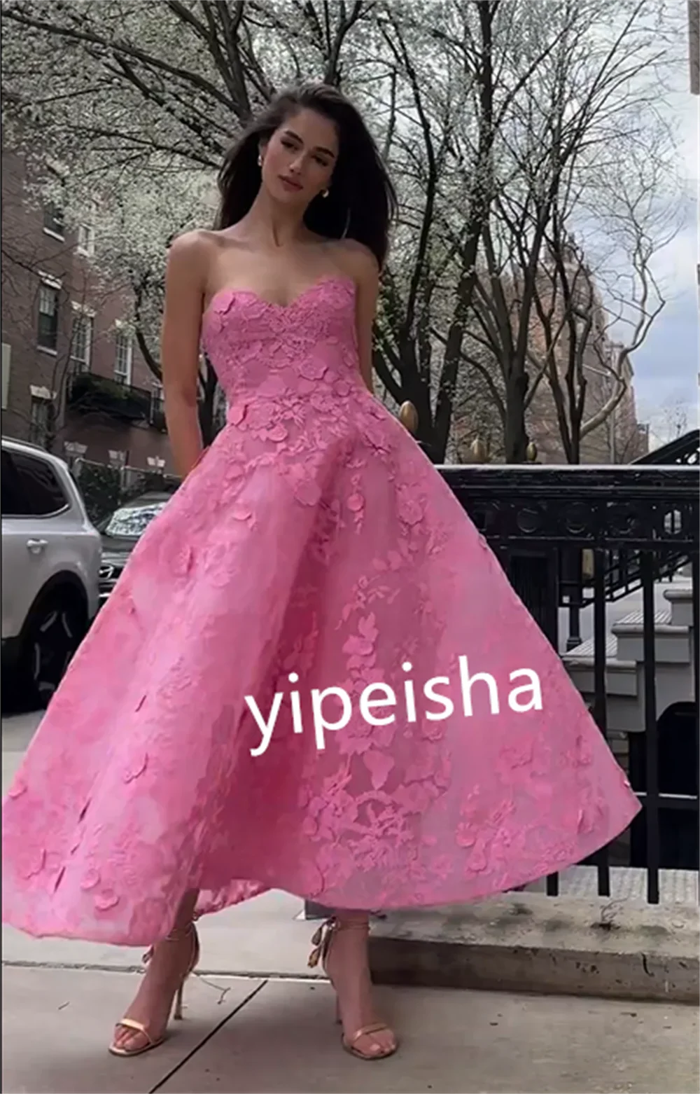 Customized Strapless Jersey Midi Dress - Bespoke Ball Gown