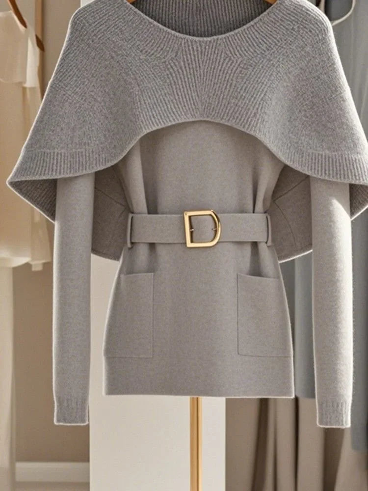 Retro Knitted Sweater for Women - Casual Winter Outerwear