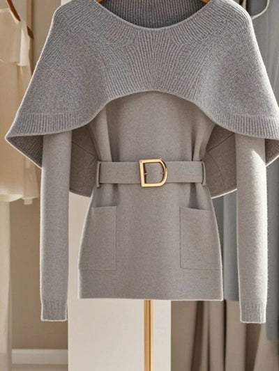 Retro Knitted Sweater for Women - Casual Winter Outerwear