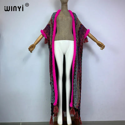 Women's Winter Knitted Tassel Cardigan Coat - Warm, Fashionable, Free Size
