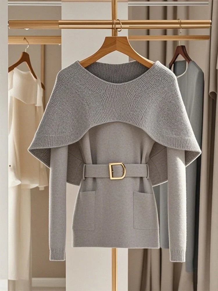 Retro Knitted Sweater for Women - Casual Winter Outerwear