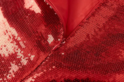 Christmas Red Sequins Two-Piece Suit Top & Shorts