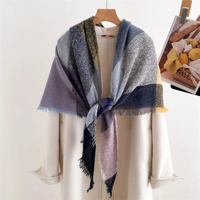 Luxury Fashion Plaid Cashmere Winter Shawl Scarf | Warm Triangle Wraps
