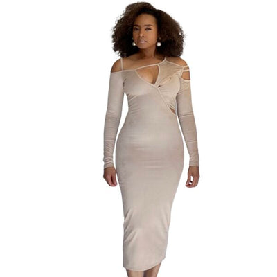 Body Con Cutout Faux Suede Dress
