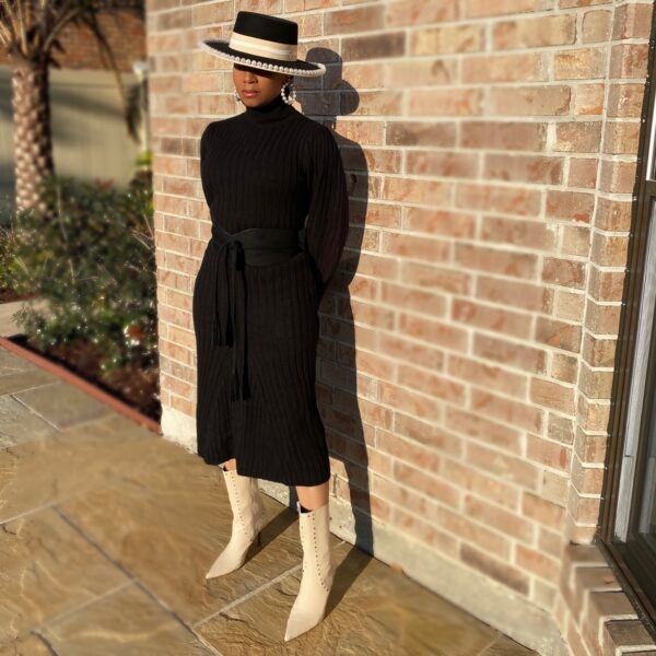 Black Stripe and Pearl Fedora Hat