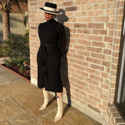 Black Stripe and Pearl Fedora Hat