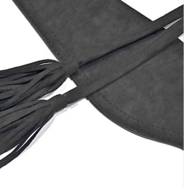Black Wide Belt With Front Tie