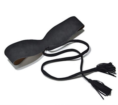 Black Wide Belt With Front Tie
